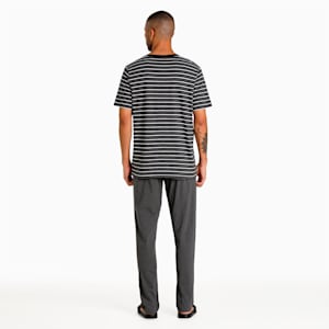 Men's Striped T-Shirt &amp; Joggers Set, Dark Gray Heather-Dark Gray Heather, extralarge-IND