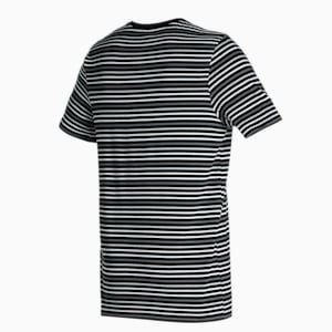 PUMA Men's Stripe T-Shirt & Shorts Set, Puma Black-CASTLEROCK, extralarge-IND
