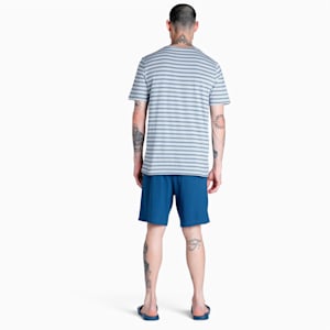 PUMA Men's Stripe T-Shirt & Shorts Set, Quarry-Dark Denim