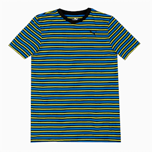 PUMA Stripe Youth Regular Fit T-Shirt & Joggers Set, Victoria Blue-Puma Black, extralarge-IND