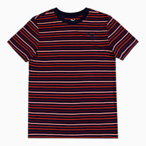 PUMA Stripe Youth T-Shirt &amp; Joggers Set, Peacoat-Peacoat