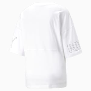 ウィメンズ PUMA POWER カラーブロック 半袖 Tシャツ, PUMA White