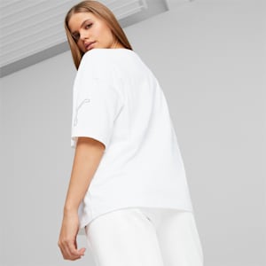 ウィメンズ PUMA POWER カラーブロック 半袖 Tシャツ, PUMA White