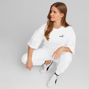 ウィメンズ PUMA POWER カラーブロック 半袖 Tシャツ, PUMA White