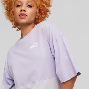 ウィメンズ PUMA POWER カラーブロック 半袖 Tシャツ, Vivid Violet