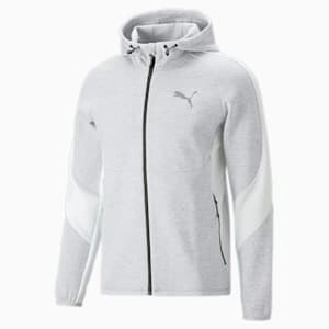 メンズ EVOSTRIPE フルジップ フーディー, Light Gray Heather