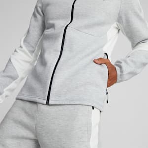 メンズ EVOSTRIPE フルジップ フーディー, Light Gray Heather