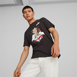 メンズ グラフィック スニーカー 半袖 Tシャツ, PUMA Black, extralarge-JPN