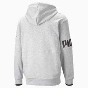 メンズ PUMA POWER カラーブロック フルジップ フーディー, Light Gray Heather