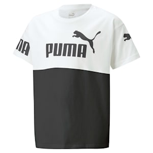 キッズ ボーイズ PUMA POWER 半袖 Tシャツ 120-160cm, PUMA White, extralarge-JPN