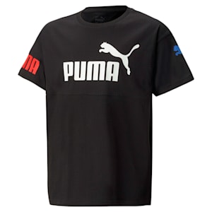 キッズ ボーイズ PUMA POWER 半袖 Tシャツ 120-160cm, PUMA Black-Warm Earth, extralarge-JPN