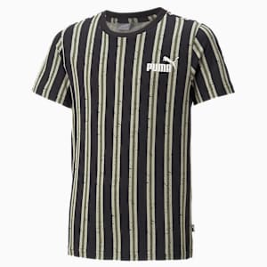 キッズ ボーイズ ESS+ ストリートアート AOP 半袖 Tシャツ ストライプ 120-160cm, PUMA Black