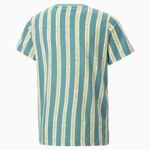 キッズ ボーイズ ESS+ ストリートアート AOP 半袖 Tシャツ ストライプ 120-160cm, PUMA White