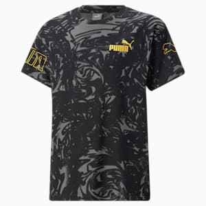 キッズ ボーイズ PUMA POWER サマー AOP 半袖 Tシャツ 120-160cm, PUMA Black