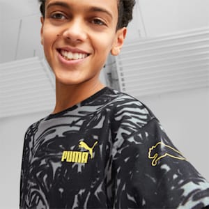 キッズ ボーイズ PUMA POWER サマー AOP 半袖 Tシャツ 120-160cm, PUMA Black
