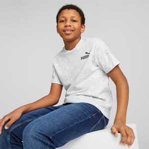 キッズ ボーイズ PUMA POWER サマー AOP 半袖 Tシャツ 120-160cm, PUMA White