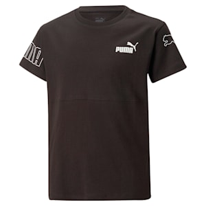 キッズ ガールズ PUMA POWER カラーブロック 半袖 Tシャツ 120-160cm, PUMA Black