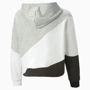キッズ ガールズ PUMA POWER カラーブロック キャット フーディー 120-160cm, Light Gray Heather