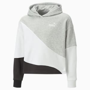 キッズ ガールズ PUMA POWER カラーブロック キャット フーディー 120-160cm, Light Gray Heather