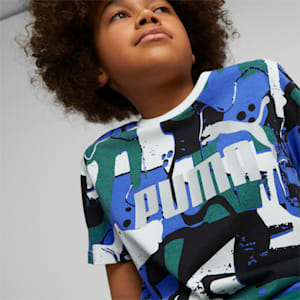 キッズ ボーイズ ESS+ ストリートアート AOP 半袖 Tシャツ 120-160cm, PUMA White, extralarge-JPN