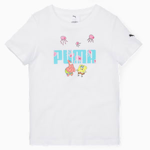 キッズ PUMA x スポンジ・ボブ ロゴ 半袖 Tシャツ 120-150cm, PUMA White