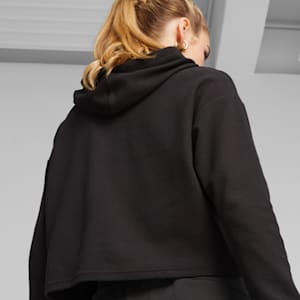 Sudadera con gorra corta para mujer ESS+, PUMA Black, extralarge