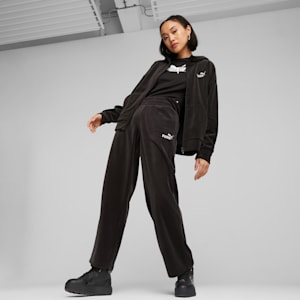 Essentials Elevated Women's Full Zip Hoodie, PUMA Black, extralarge-GBR