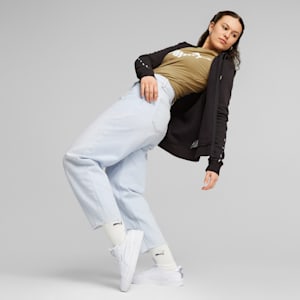 ESS TAPE Women's Full-Zip Hoodie, PUMA Black, extralarge-IND