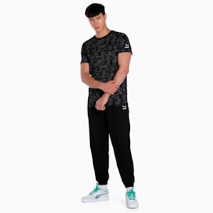 Super PUMA All Over Print Men's T-Shirt, PUMA Black
