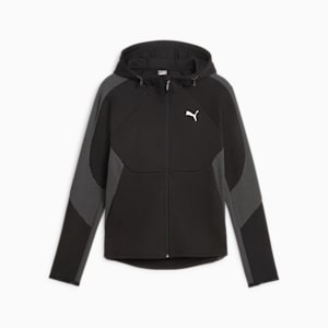 EVOSTRIPE Women's Full-Zip Hoodie, PUMA Black, extralarge-IND