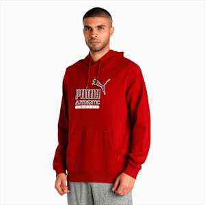 Cat Graphic Men's Hoodie, Intense Red, extralarge-IND