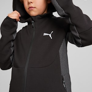 Evostripe Youth Full-zip Hoodie, PUMA Black, extralarge-GBR