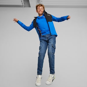 Chandail à capuchon à fermeture éclair entière Evostripe Enfant et Adolescent, Racing Blue, extralarge