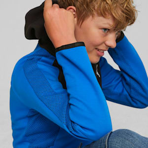 Chandail à capuchon à fermeture éclair entière Evostripe Enfant et Adolescent, Racing Blue, extralarge