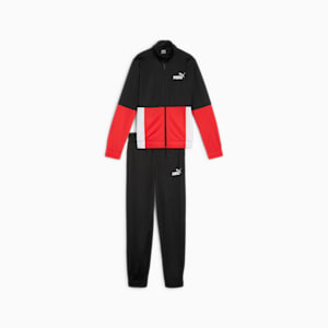キッズ ボーイズ カラーブロック ポリエステル スーツ 上下セット 128-164cm, For All Time Red, extralarge-JPN