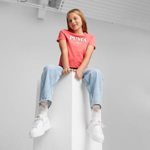 PUMA SQUAD Big Kids' Graphic Tee, Electric Blush, extralarge