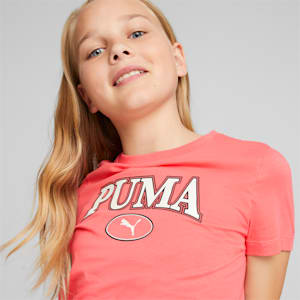 PUMA SQUAD Big Kids' Graphic Tee, Electric Blush, extralarge