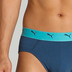 Stretch Plain Men's Briefs Pack of 2 with EVERFRESH Technology, Dark Denim-Grape Wine, extralarge-IND
