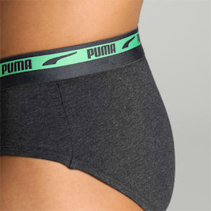 Puma Women's Girls Cotton Stretch Bikini 4-Pack Black Underwear New