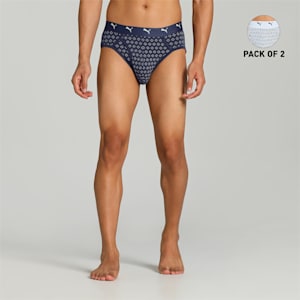 Stretch AOP Men's Briefs Pack of 2 with EVERFRESH Technology, Light Gray Heather-Peacoat, extralarge-IND