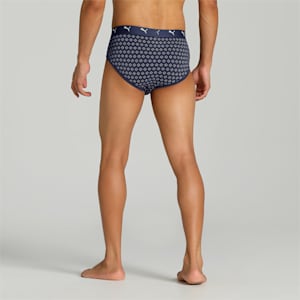 Stretch AOP Men's Briefs Pack of 2 with EVERFRESH Technology, Light Gray Heather-Peacoat, extralarge-IND