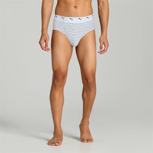 Stretch AOP Men's Briefs Pack of 2 with EVERFRESH Technology, Light Gray Heather-Peacoat, extralarge-IND