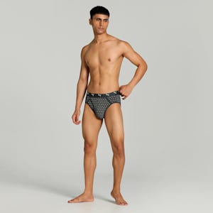 Stretch AOP Men's Briefs Pack of 2 with EVERFRESH Technology, Dark Denim-Dark Gray Heather, extralarge-IND