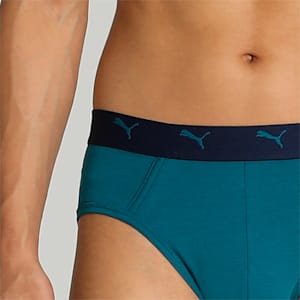 Stretch AOP Men's Briefs Pack of 2 with EVERFRESH Technology, Peacoat-Blue Coral