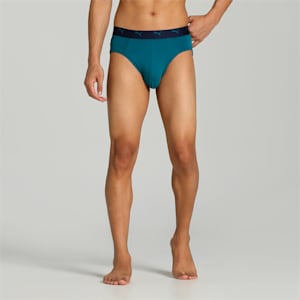 Stretch AOP Men's Briefs Pack of 2 with EVERFRESH Technology, Peacoat-Blue Coral