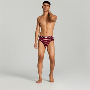 Stretch Stripe Men's Briefs Pack of 2 with EVERFRESH Technology, Grape Wine-Chili Oil, extralarge-IND