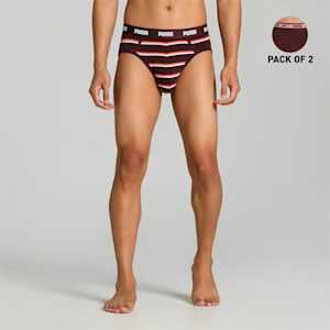 Stretch Stripe Men's Briefs Pack of 2 with EVERFRESH Technology, Fudge-Fudge, extralarge-IND