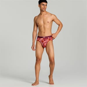 Stretch AOP Men's Briefs Pack of 2 with EVERFRESH Technology, Grape Wine-Chili Oil