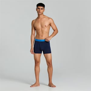 Stretch Plain Men's Trunks Pack of 2 with EVERFRESH Technology, Peacoat-Zinnia-Peacoat-Nrgy Blue