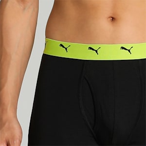 Stretch Plain Men's Trunks Pack of 2 with EVERFRESH Technology, Puma Black-Limepunch-Puma Black-Cherry Tomato, extralarge-IND